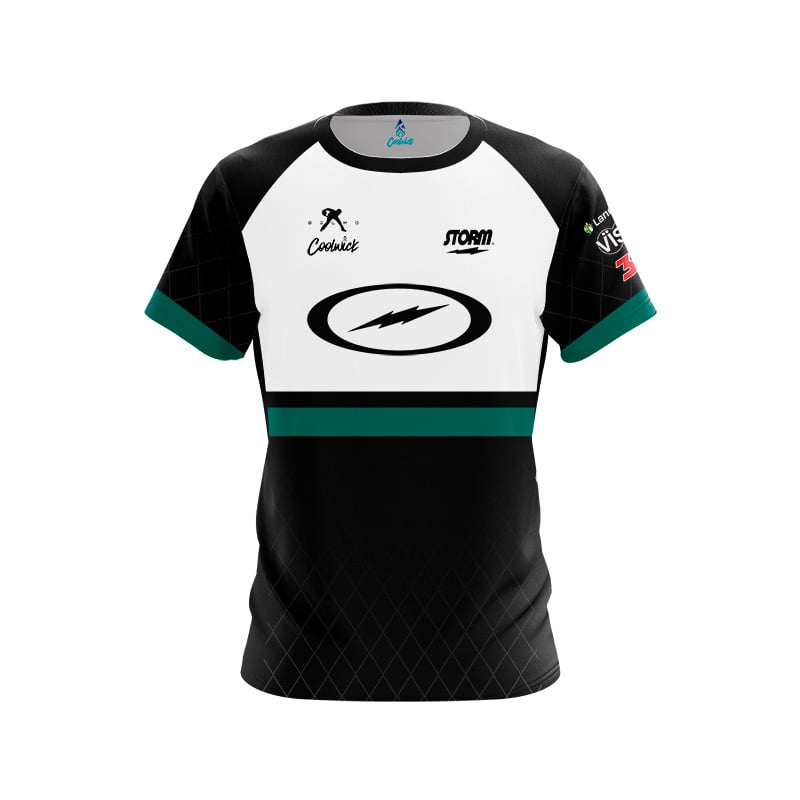 Coolwick Storm Bowling Jersey Black Lightning Logo Short Sleeve Performance T-Shirt Pro Player Fan Casual Family Matching