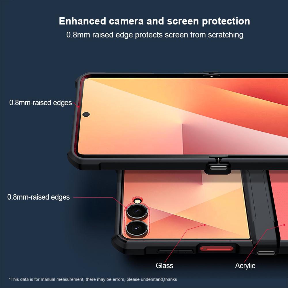 XUNDD For Samsung Galaxy Z Flip7 5G Case TPU+Acrylic Phone Cover with Small Screen Protector