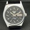 REFURBISHED AUTOMATIC SEIKO 5 MENS WATCH JAPAN MADE BLACK DIAL CUSTOM a440065-2 QV90-a440065