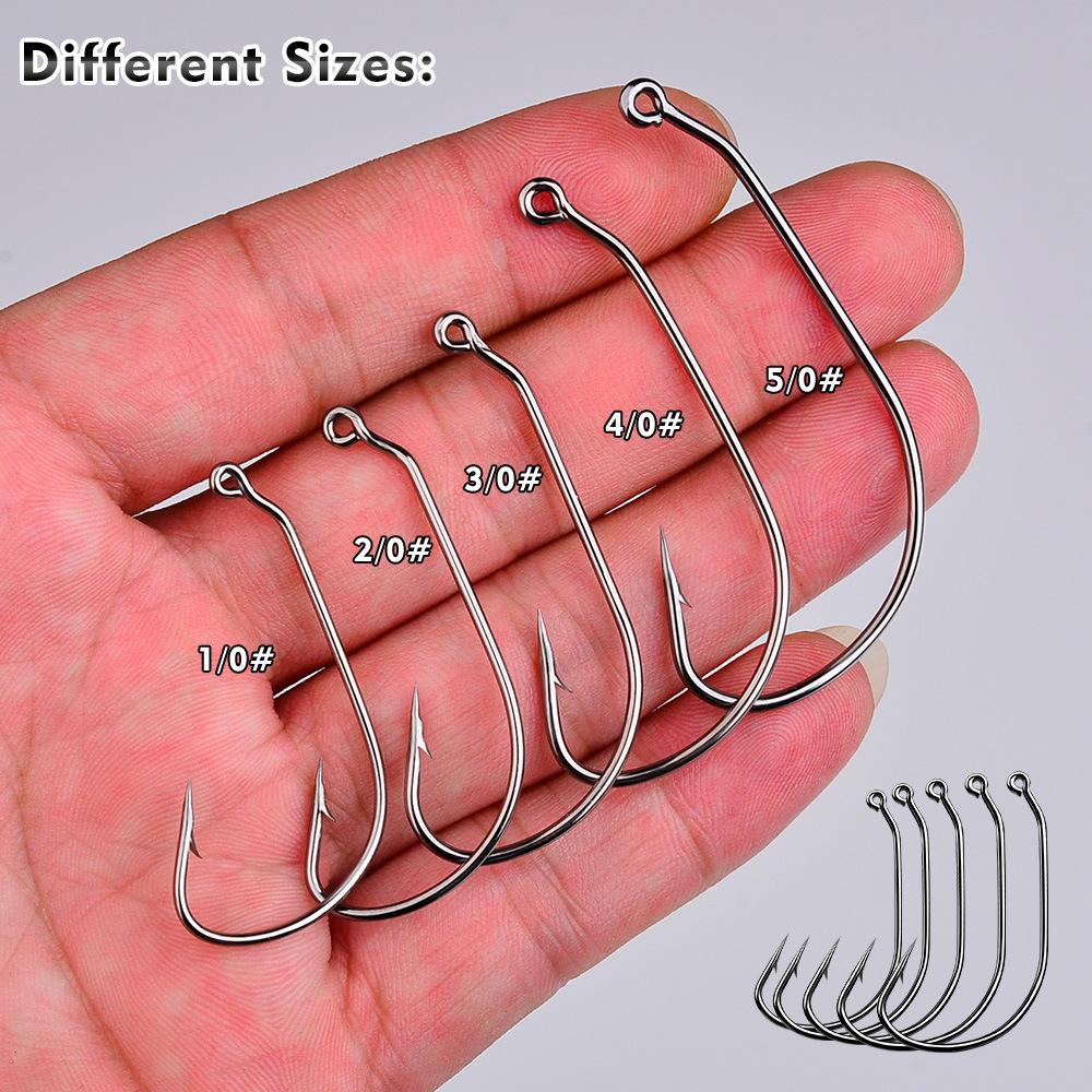 Kurbelhaken aus Kohlenstoffstahl mit Widerhaken, weicher Insekten-Einzelhaken, Großmengen-Angelhaken, breiter Bauch, Kurbelhaken, Meeresangelausrüstung