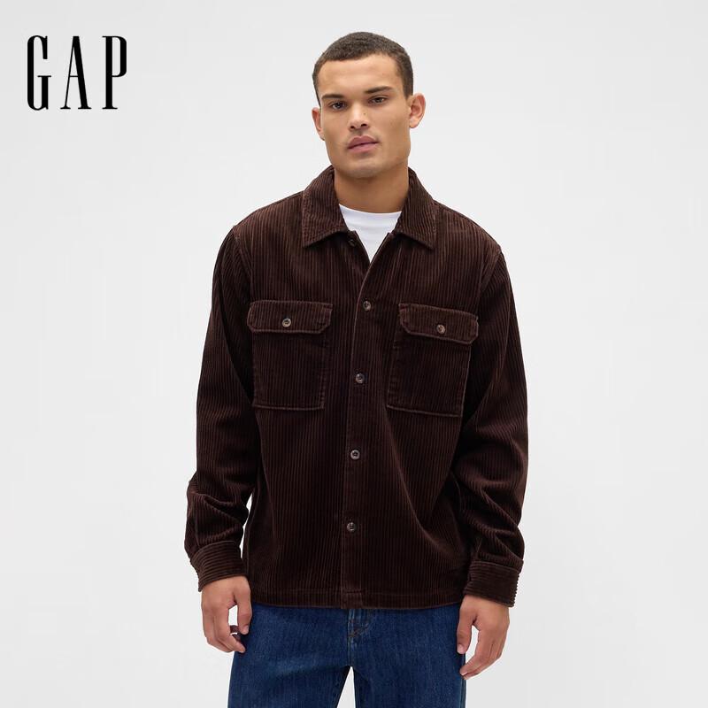 GAP Men's Corduroy Chest Pocket Long Sleeve Shirt