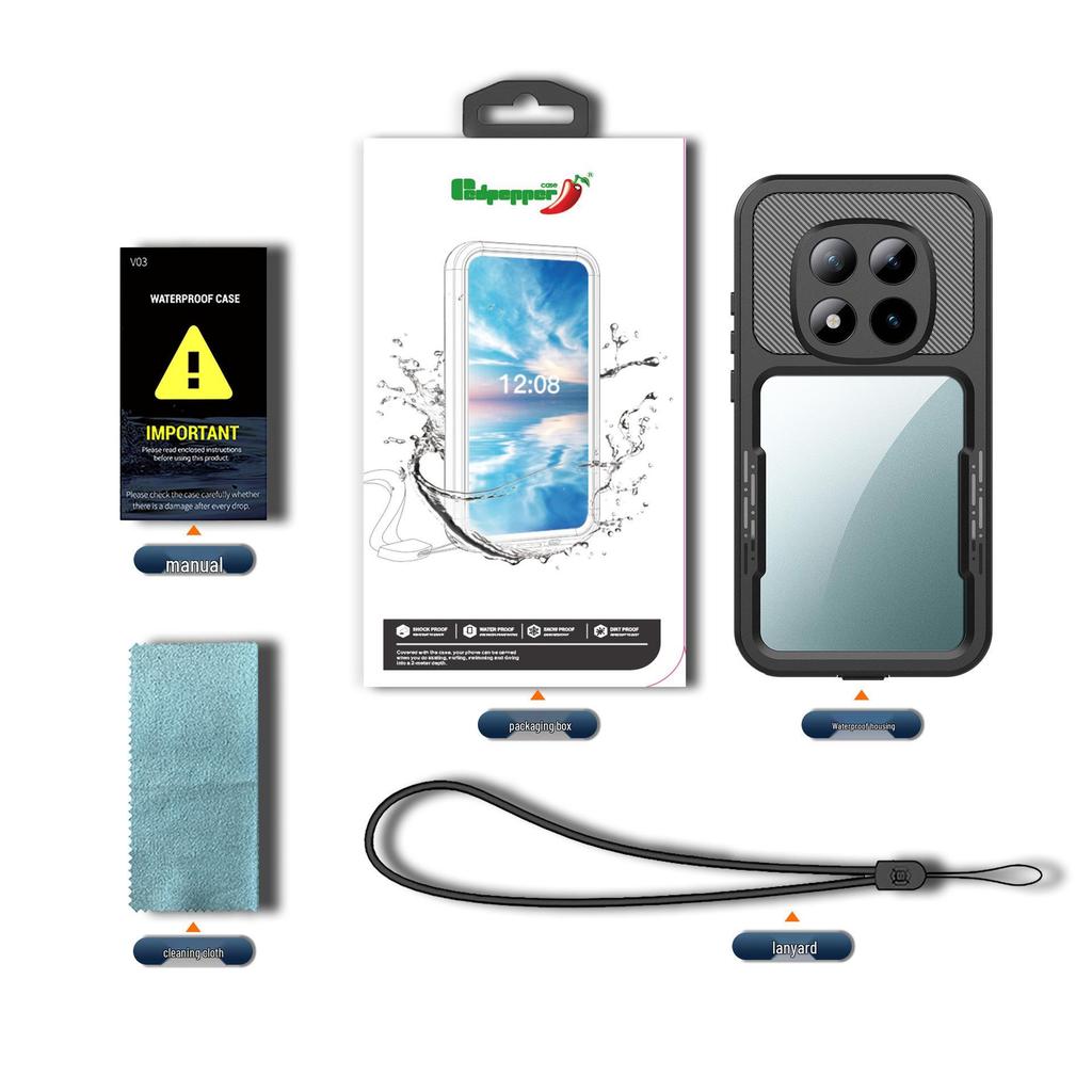 Redmi Note 15 Pro 5G Waterproof Sports Diving Case, Compatible with Note 13 Pro/14 Pro, Drop-Proof