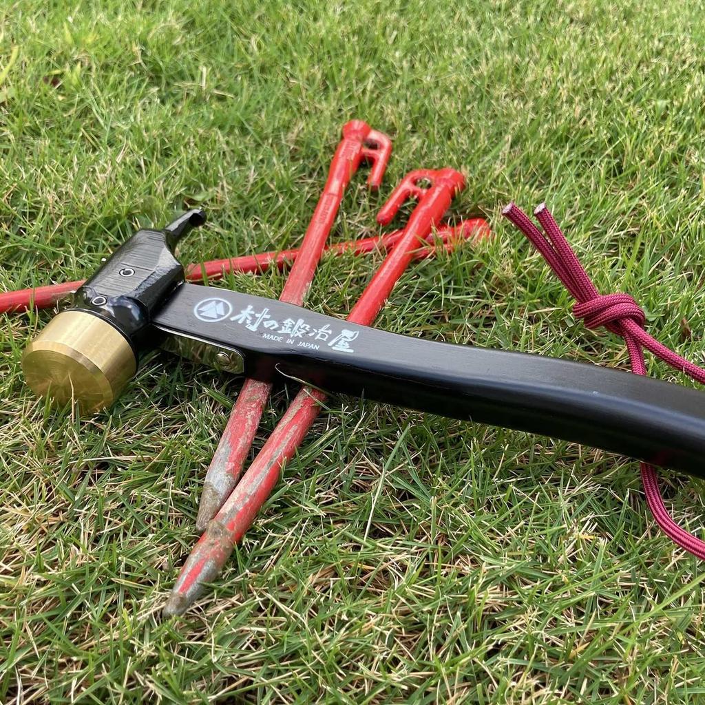 Village Blacksmith Forged Hardened Peg Hammer Elize Stake Ultimate Hammer Black Handle (Stainless Steel Head x Cation) [Made in Tsubame Sanjo] MADE