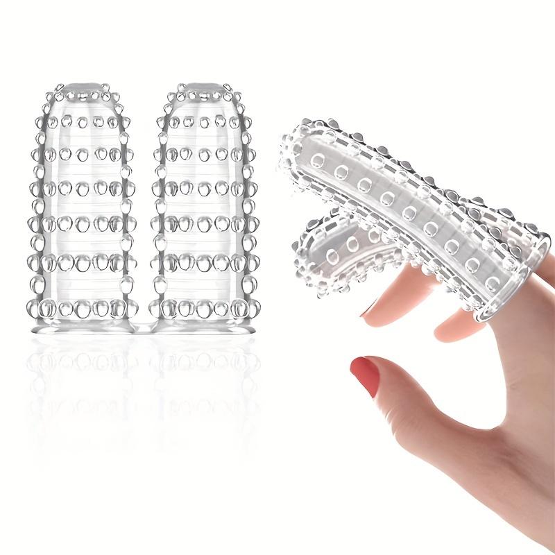 

Двойной прочный и удобный противоскользящий латексный защитный чехол для пальцев, не требует батареек для домашнего использования, размер для взрослых красный