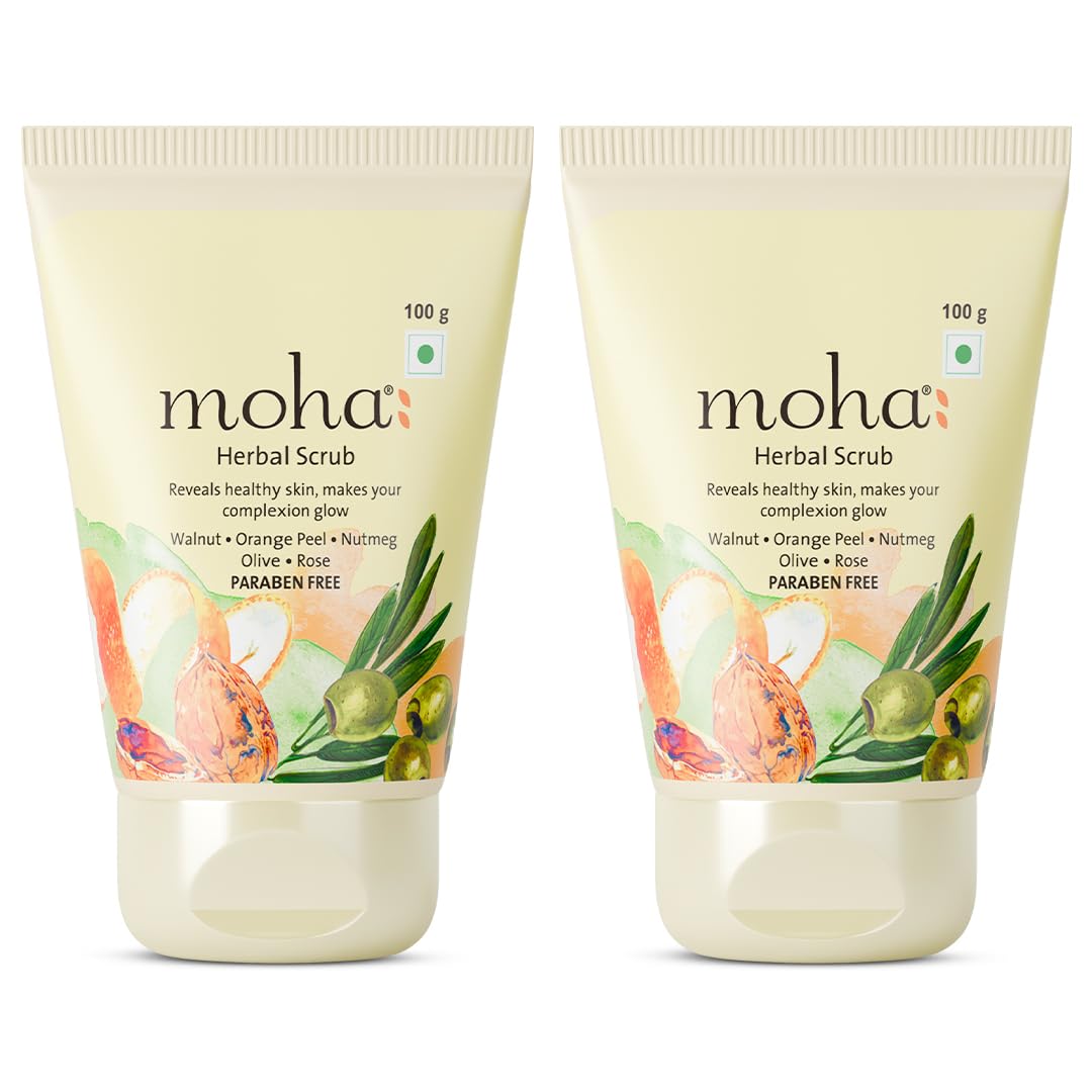 

Moha Walnut Face Scrub Gentle Exfoliating Polish For Glowing Skin Deep Cleansing Smooth Texture 100 g X Pack Of 2