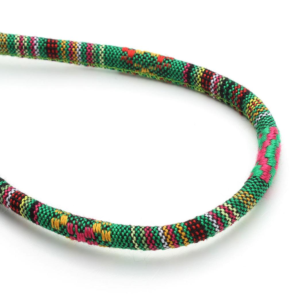 Louleur Twisted Cords Rope Colorful Handmade Fabric Ethnic Rope Cotton Cord Embroider Cords for Jewelry Making DIY Bracelet