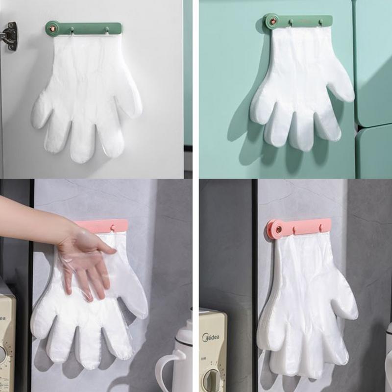 Creative Glove Organizer Non-slip Cabinet Refrigerator Glove Clip Easy-to-Wear Disposable Glove Organizer Kitchen Gadget
