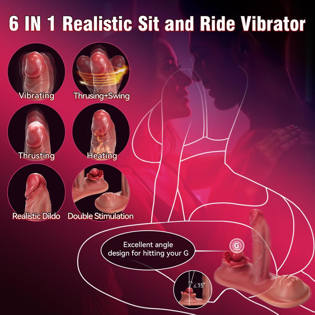 Sex Toys Thrusting Vibrator,Remote Controll Vibrator with 7 Thrusting Modes and 10 Vibration Modes, G-spot, Large Anal Dildos, Adjustable