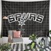 Cozy Basketball Logo Black Diamond Pattern Fabric Tapestry, Black Fresh Look, Stylish Tapestry for Bedside Wall and Room Entrance with Fun