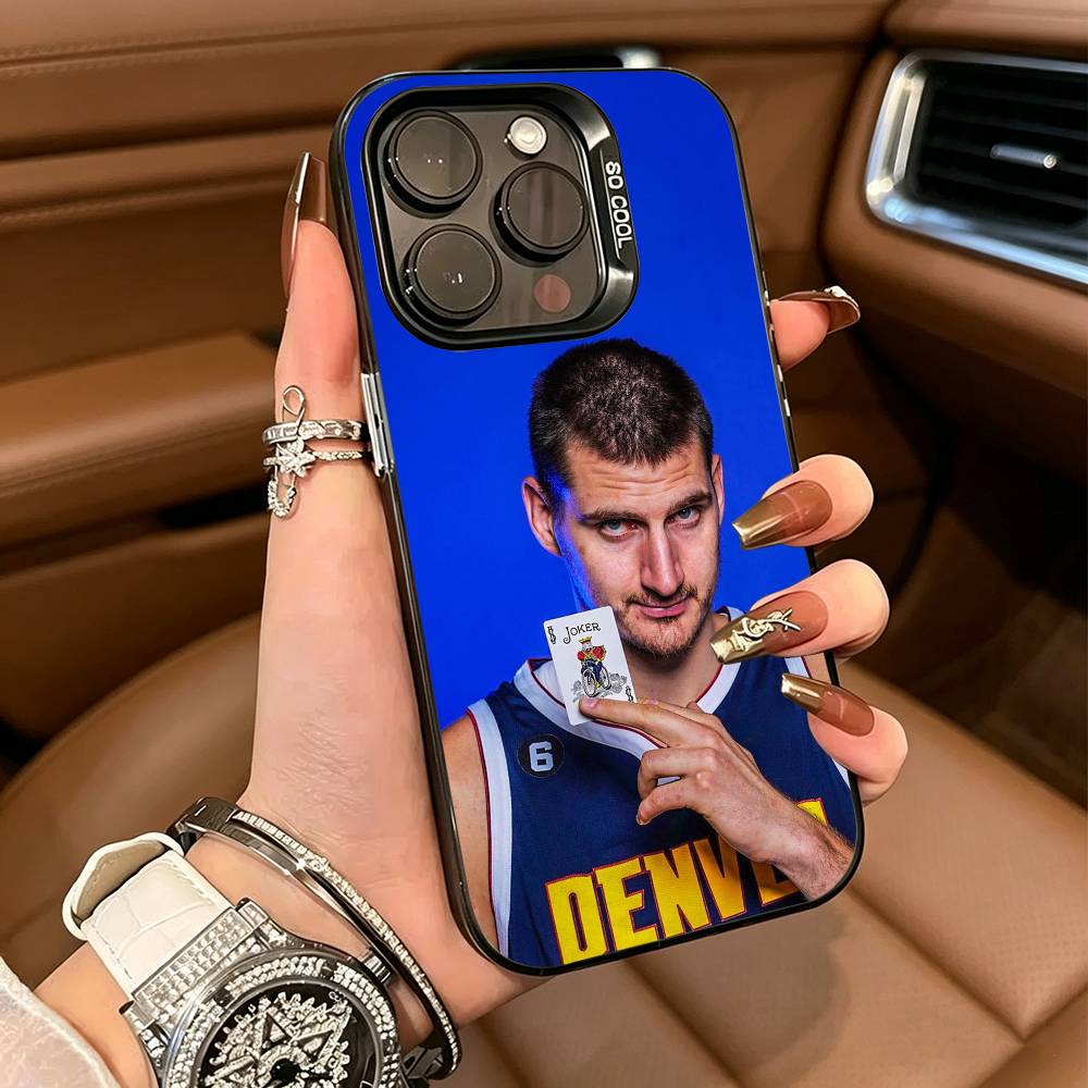 N-Nikola- Jokic 15 MVP For iPhone 17 16 15 14 13 12 11 Pro Max XS 17 Air Silicone Colored Silver Bumper Cover