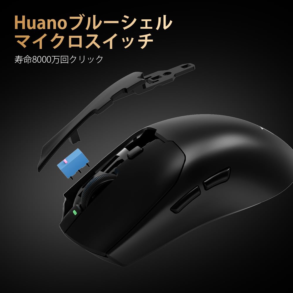Delux M700PRO Wireless Gaming Lightweight PAW3395 Sensor 26000 80 Million 90 Hours of 1000Hz Polling Rate Mouse, 59g, DPI, Clicks, Life, Dual-Mode