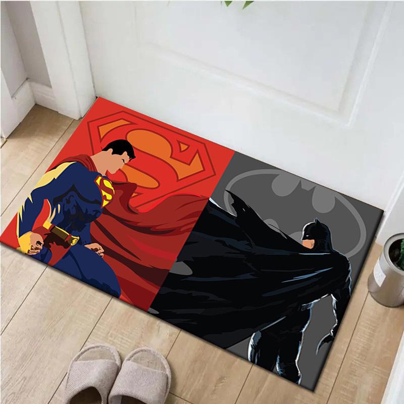 

1pc Office Carpet Chair Mats Superhero Battle: Superman vs Batman Perfect for Office Chairs, Living Rooms, Or Bedrooms,Polyester Carpet.HDT205 60cm by 90cm
