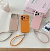Luxury Leather Textured Phone Case with Lanyard for Apple 15 & 16