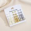IF ME 15pairs/set   Circular Stud Earrings Set for Woman Hypoallergenic  Silver Earring Accessories Jewelry