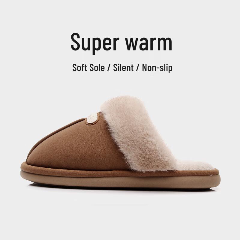 TZLDN Winter Warm Anti-Slip Fuzzy Cotton Slippers 38-39