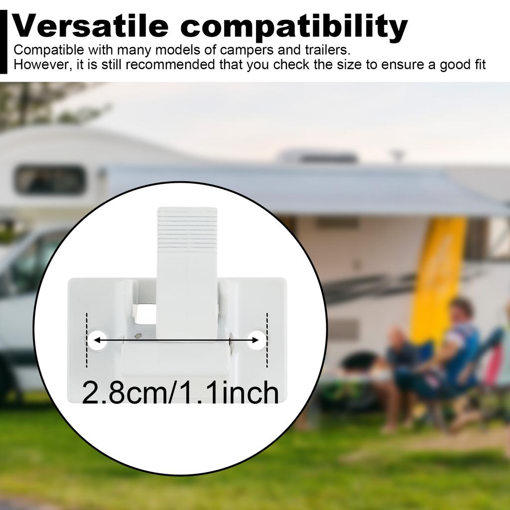 2PCS/Set RV Awning Bottom Mounting Bracket Steel Awning Arm Mounting Bracket Replacement Waterproof White Awning Bottom Mounting