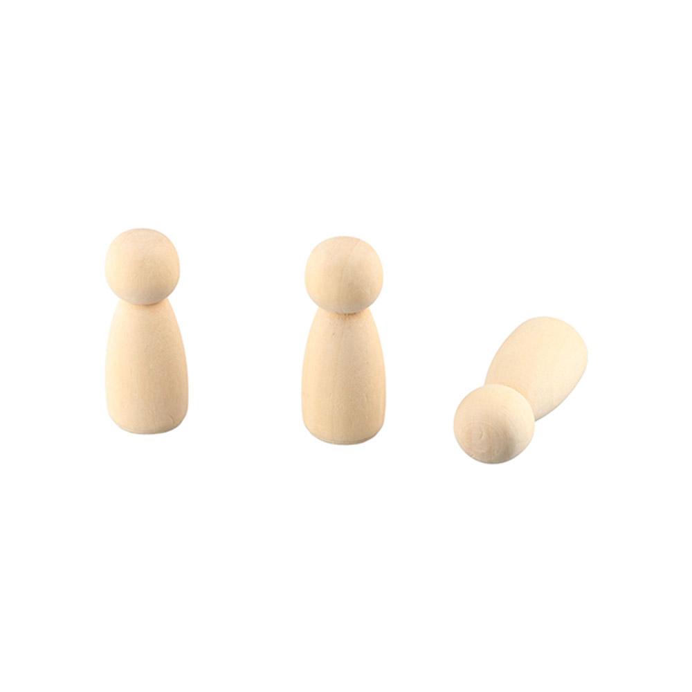 Wood Puppets Handmade Male Female Wedding Decoration Unpainted Figures Wooden Peg Doll Wood Crafts