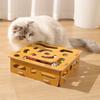 Cat Scratch Puzzle Box Cat Nail File Enrichment Box Interactive Self-Play Maze Box Scratcher for Indoor Cats Mental Stimulation