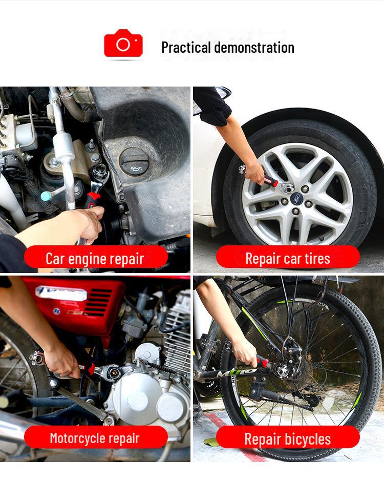 8-in-1 Universal Multi-Function Rotating Socket Wrench Set (8-21mm)