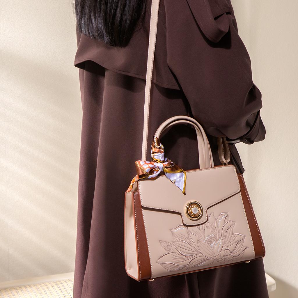 2025 Spring New Fashionable High-End Handbag, New Chinese Style Mom Bag, Large Capacity Single Shoulder Crossbody Tote Bag