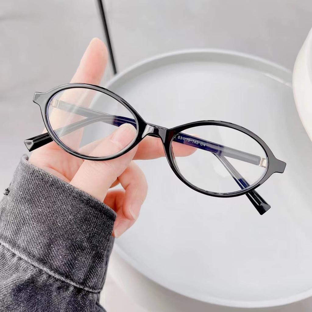 Nerd-Brille Farbe Ovaler Rahmen Antik Retro Kann mit Kurzsichtigkeit Schlichtes Gesicht Blaulichtschutz kombiniert werden