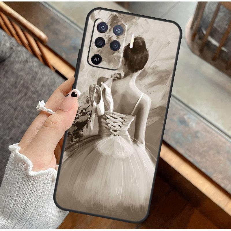 Ballet Ballerina Dancer Phone Case For Oppo A16 A76 A78 A96 A58 A18 A38 A98 A17 A77 A80 A40 A60 A74 A94 A54 A15 A57S