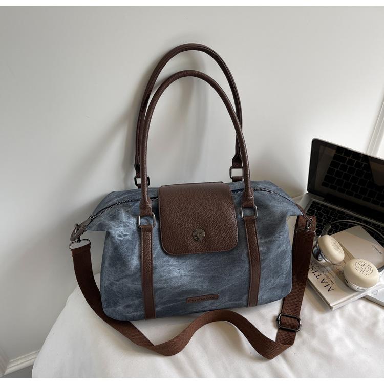 Large Capacity Tote Bag 2025 Women's Korean New Fashion Casual Shoulder Messenger Bag Retro Handbag
