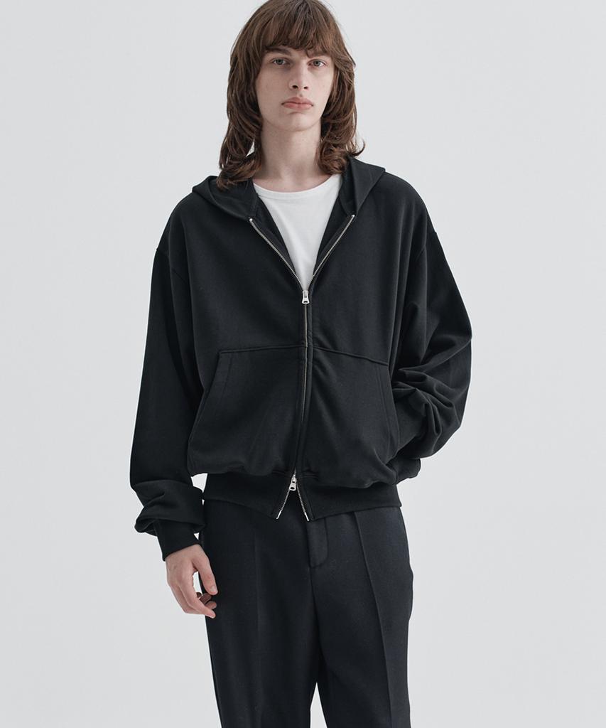 Ezio Riv Semi-Over Fit Hood Zip-Up_Black