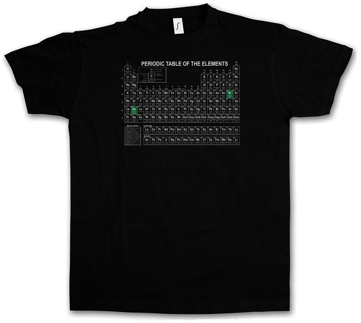 BLACK BR BA PERIODIC TABLE OF THE ELEMENTS T-SHIRT Breaking Heisenberg Bad XXL