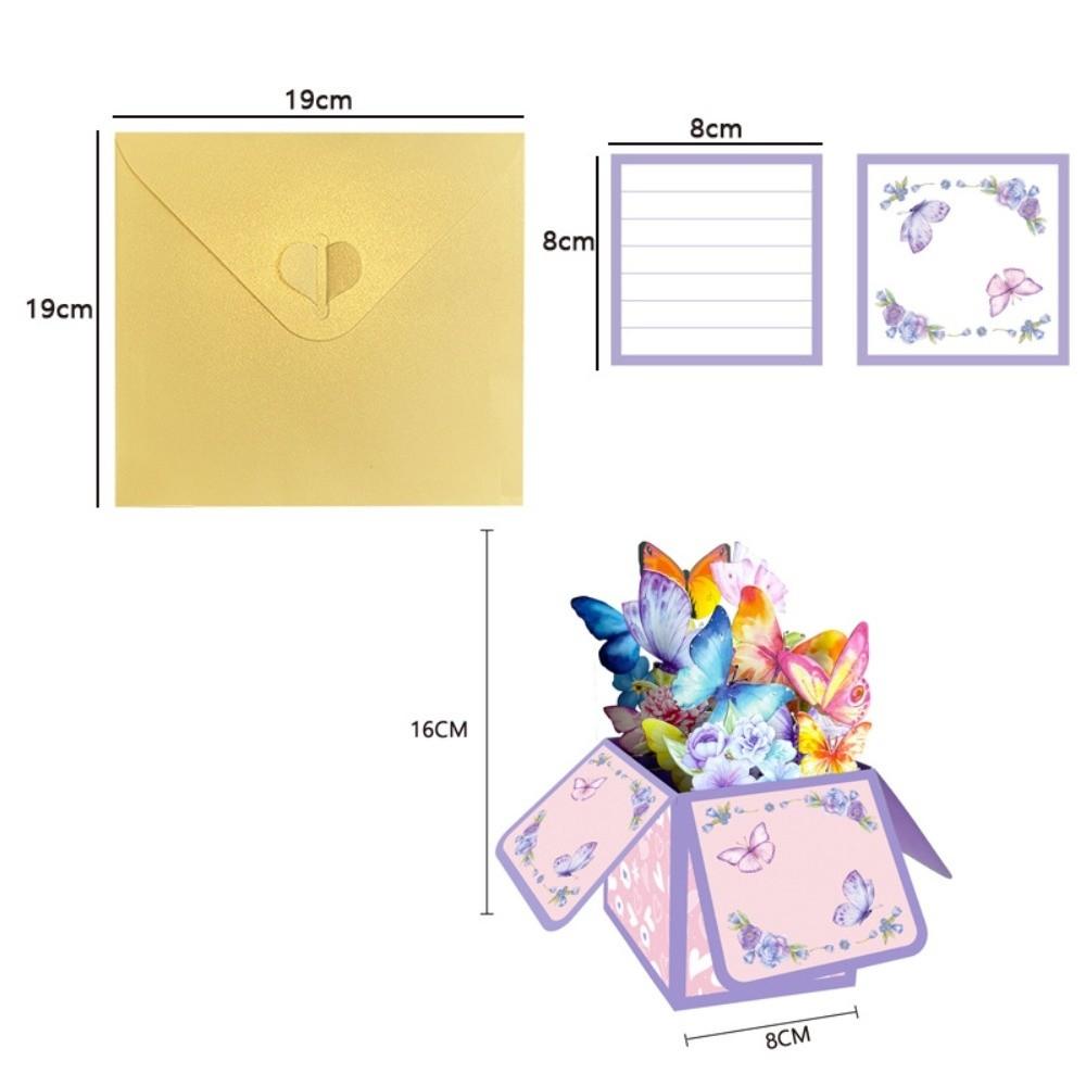 Fashion paper 3D Pops-up Bouquet Bouquet Flower Floral Box Greeting Card Folding Postcard Birthday Wedding