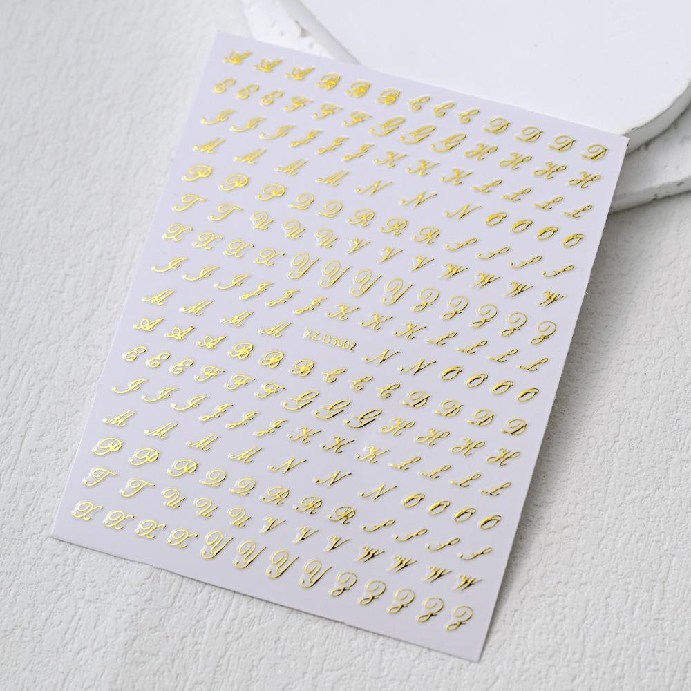 Adesivo de unha de tamanho pequeno simples com letras de luz de estrela de amor vazadas adesivo de unha autoadesivo decoração de unha