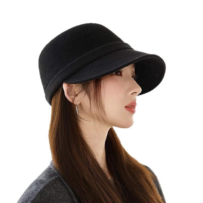 New Autumn and Winter Hat for Women's Woolen Thickened Warm Duck Tongue Equestrian Hat Renaissance Retro Versatile Newspaper Boy Hat