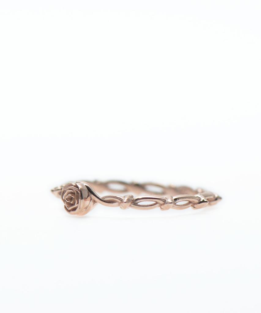Vivus Rose Thorn Wreath Rose Gold Silver Ring