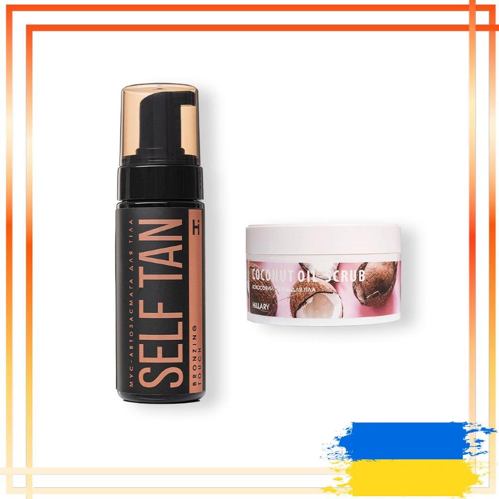 Self-tanning Body Mousse + Body Scrub Coconut Oil Scrub