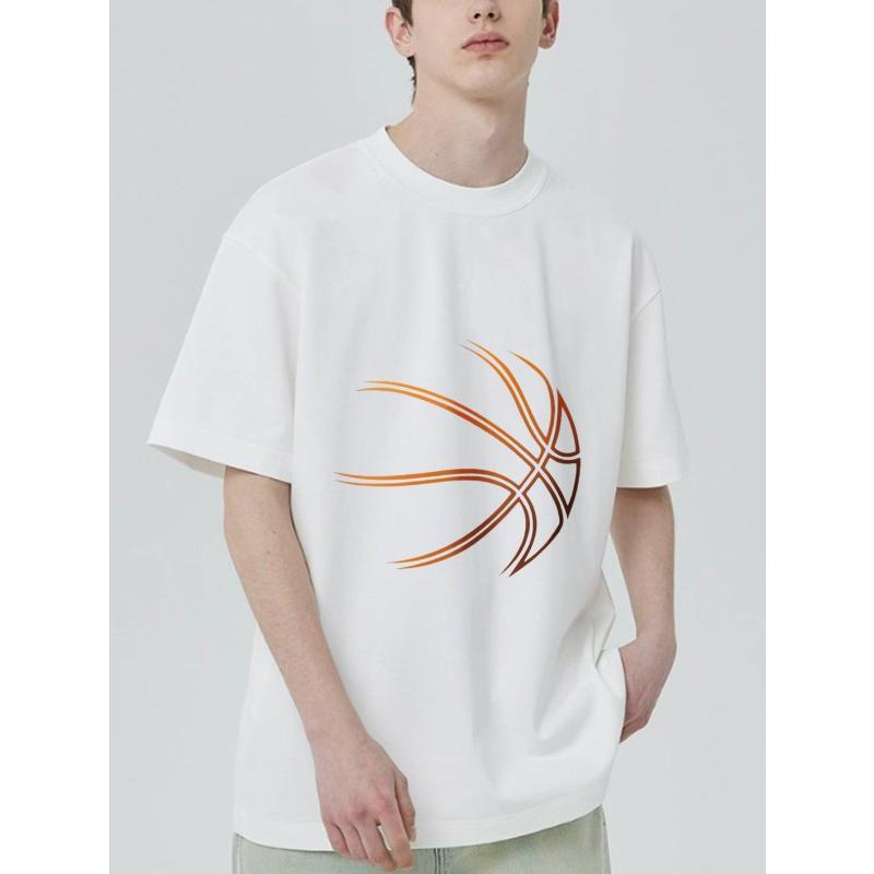Black Oversized T-Shirt with Orange Basketball Graphic for Casual Wear and Sports Fashion