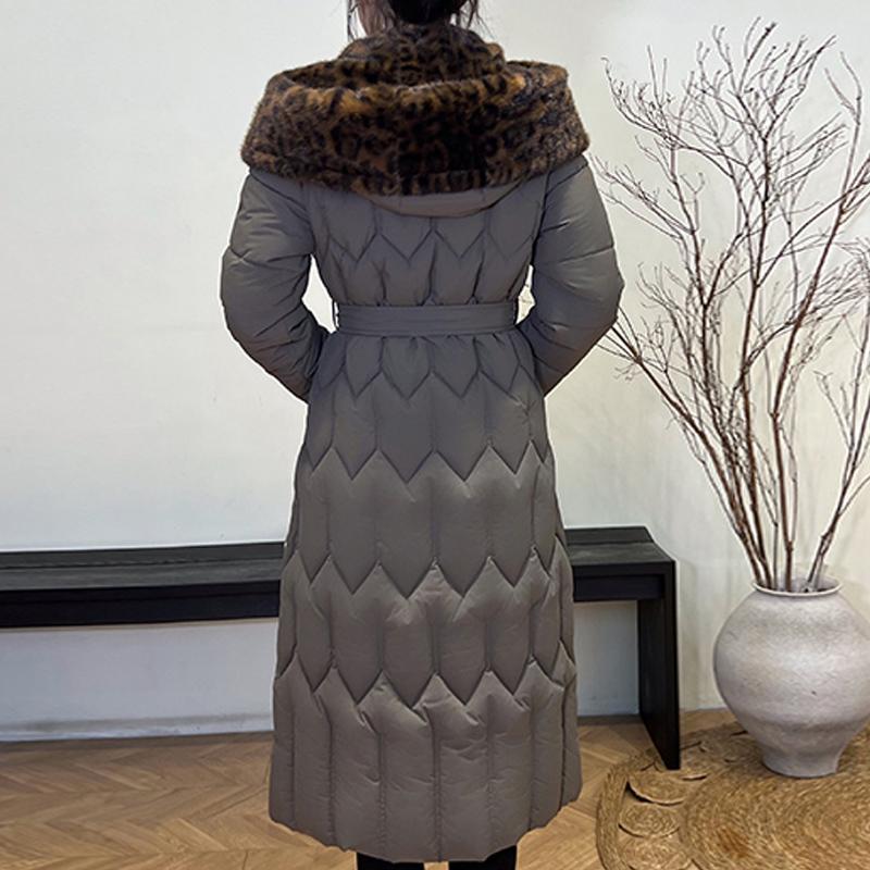 Plus Size L-7XL Fashion Winter Jackets Woman Long Parkas Hooded Faux Fur Collar Loose Thick Warm Overcoat Casual Women's Coats With Belt