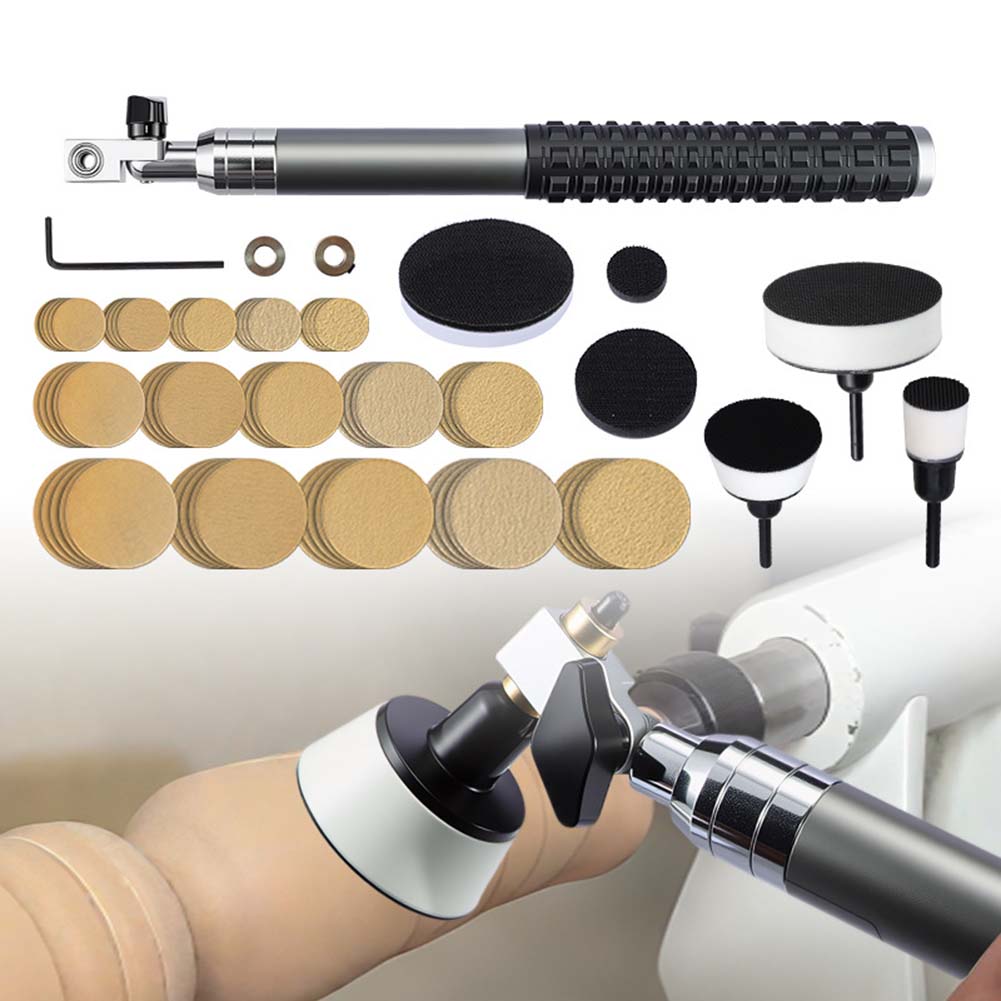Bowl Sander Kit Sanding Block Wood Lathe Tools With Sanding Discs For Wood Metal Plastic Polishing Woodworking Tools