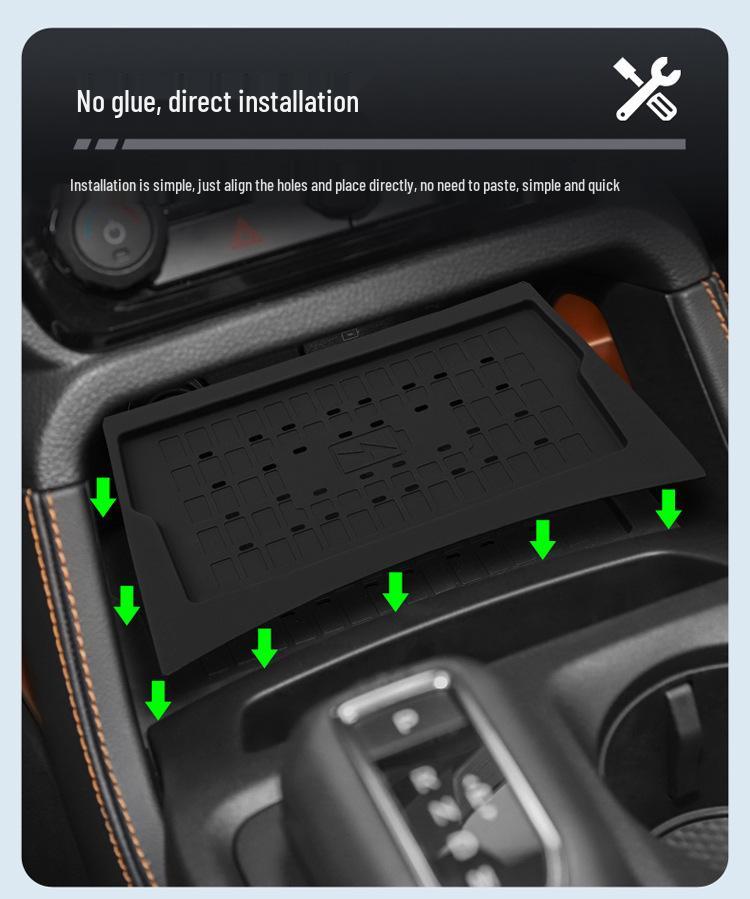 Ranger 23-24 Wireless Charging Silicone Pad: Non-Slip Center Console Car Interior Accessory.