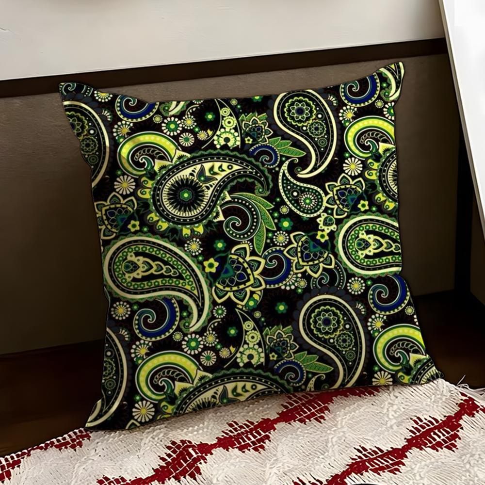 Painted Design PPaisleyS Cushion Cover Reversible Soft Durable Pillow Cover Home Car MultiScene Use for Daily Comfort