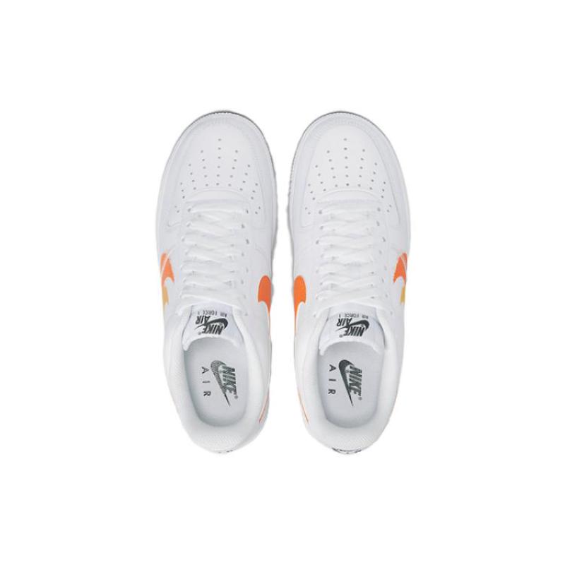 Nike Air Force 1 Low '07 Spray Paint Swoosh Weiß Safety Orange Sneakers FJ4228-100