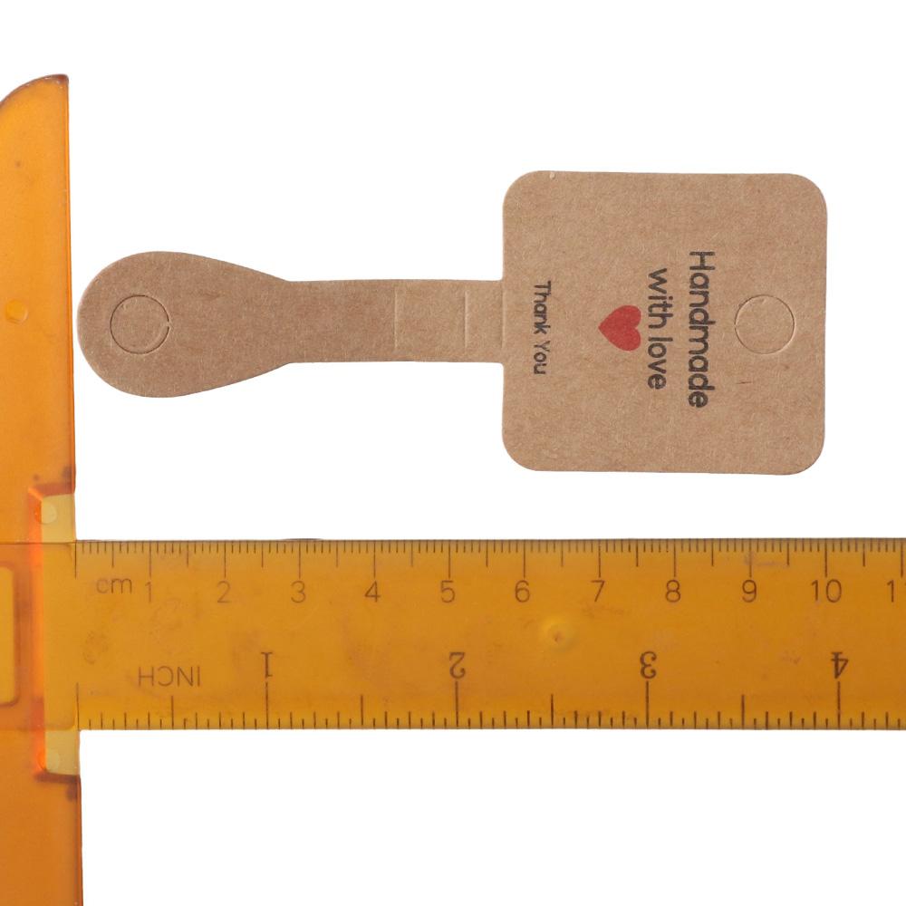 Brown Self Adhesive Bracelet Display Cards Kraft Jewelry Packaging for Selling  Love Blank Cards