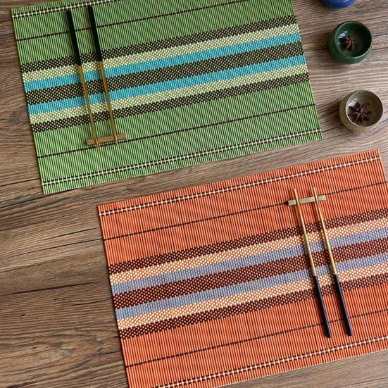 

Коврик для столового стола в этническом стиле. Креативный бамбуковый коврик для столовых приборов ручной работы. Водонепроницаемая маслостойкая теплоизоляционная чаша. Коврик для чашки чая. Многоразовый коврик против ожогов.