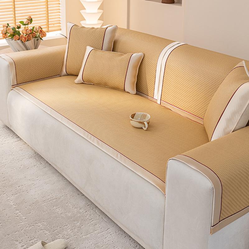 

Летний коврик для дивана, подушка для дивана, нескользящая охлаждающая ротанговая летняя прохладная дышащая гостиная, прямой ряд, чехол для дивана, ткань, полотенце для спинки 60*60cm