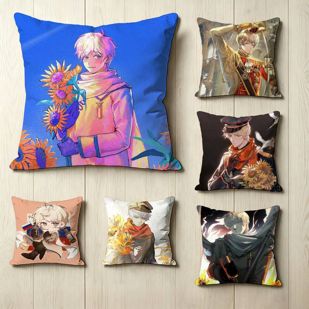 H-Hetalia W-World Stars I-Ivan Braginsky Square Double-Sided printed Pillow Case Bedroom Bedside Pillow Sofa Cushion Cover