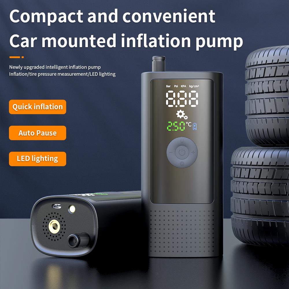 Portable Inflator Compressor Pump With LED Lamp Car Motorcycle Bicycle Tyre Wireless Electric Portable Air Compressor For Car