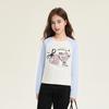 Girls' Color Contrasting Long Sleeve Casual Top