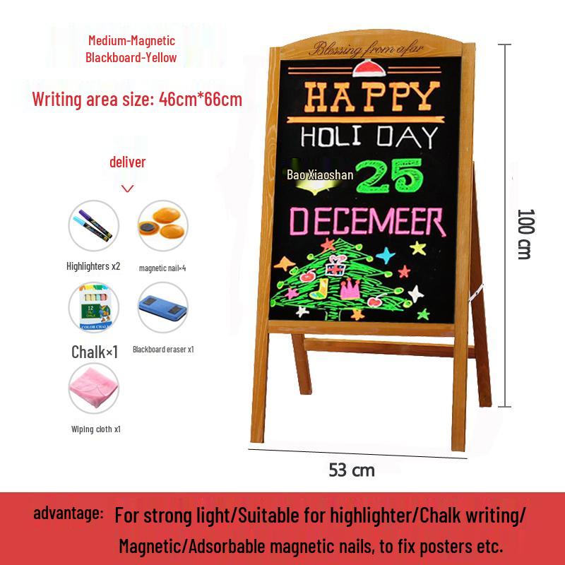 Small Luminous Blackboard Display Stand for Shop Advertising and Handwritten Signage