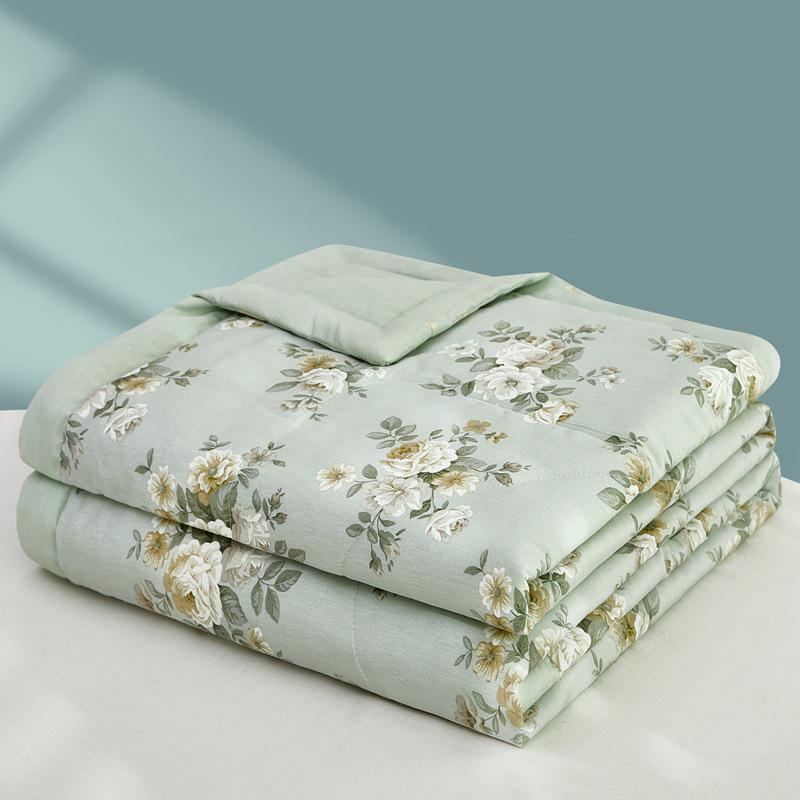 Summer Cool Cotton Quilt: Lightweight, Printed, for Double or Single Bedding