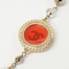 CHANEL A19 C CC Logos Round Plate, Faux Pearl, Long Necklace Light goldUsed