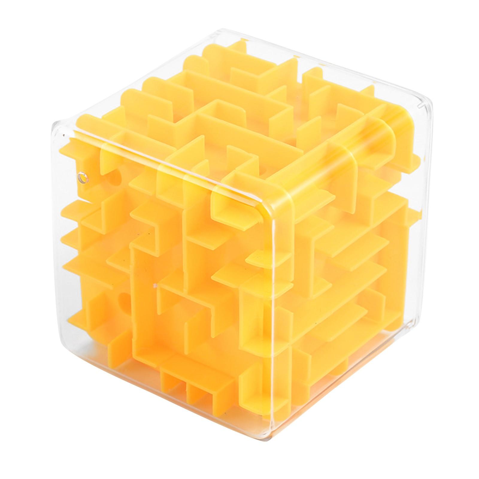 

Прозрачный 3D движущийся шарик, трехмерный лабиринт, вращающаяся на 720 градусов дорожка, интеллектуальная головоломка, декомпрессионные кубики, игрушка One Size жёлтый